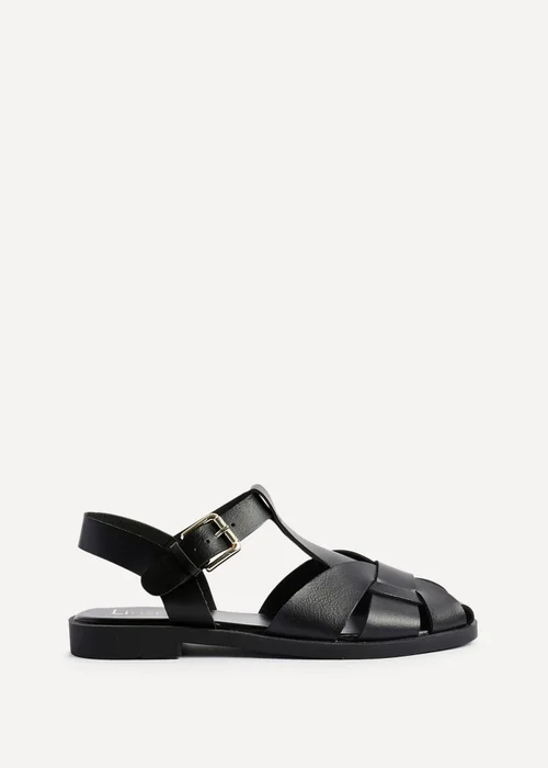 Linzi Rhoda Black Flat Fisherman Sandals - Size 6 Image 2