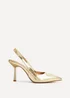 Linzi Dash Gold Faux Leather Court Heels - Size 7 Image 1
