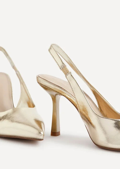 Linzi Dash Gold Faux Leather Court Heels - Size 7 Image 3