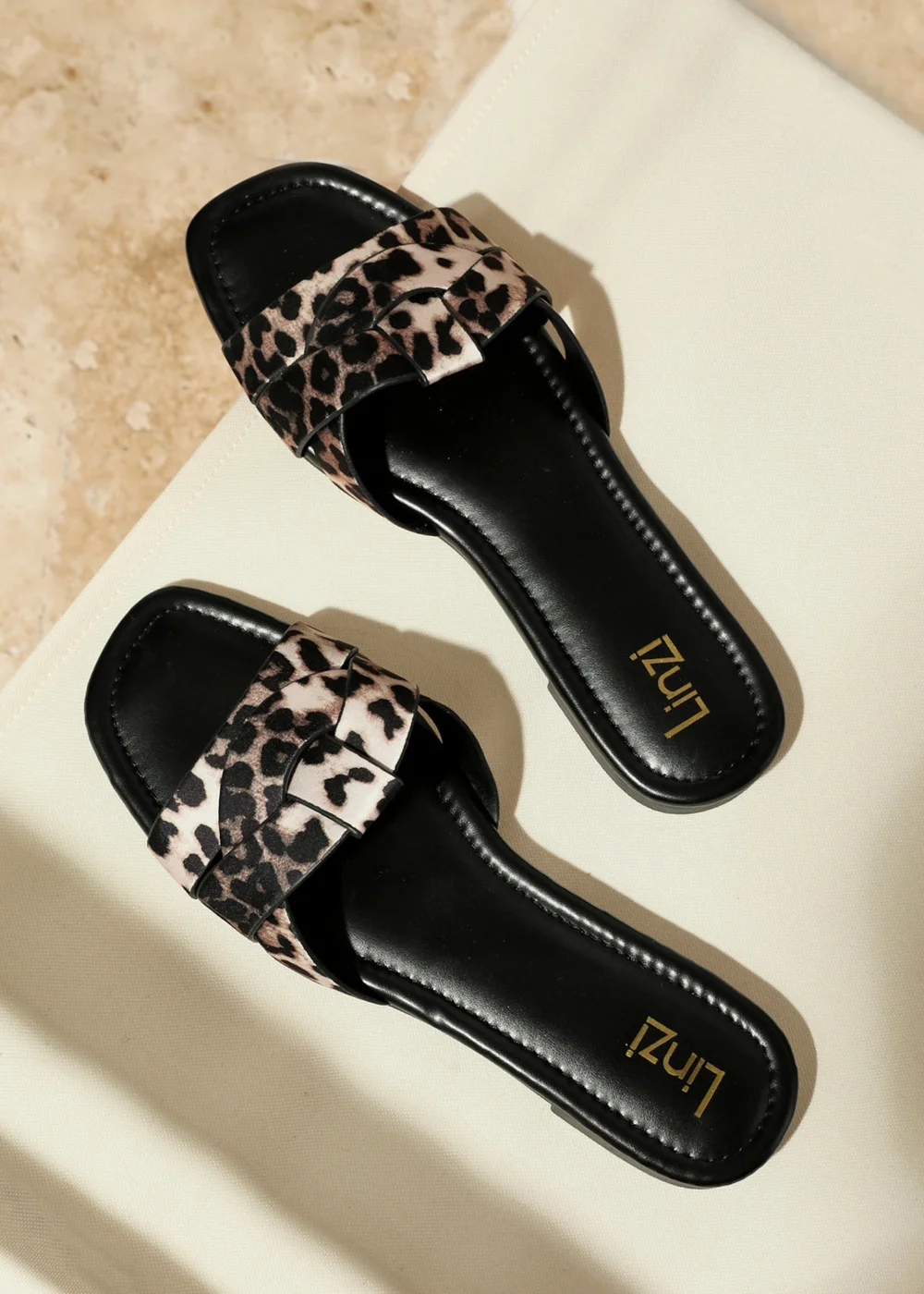 Linzi Fletcher Leopard Print Slider Sandals - 4 Image 1