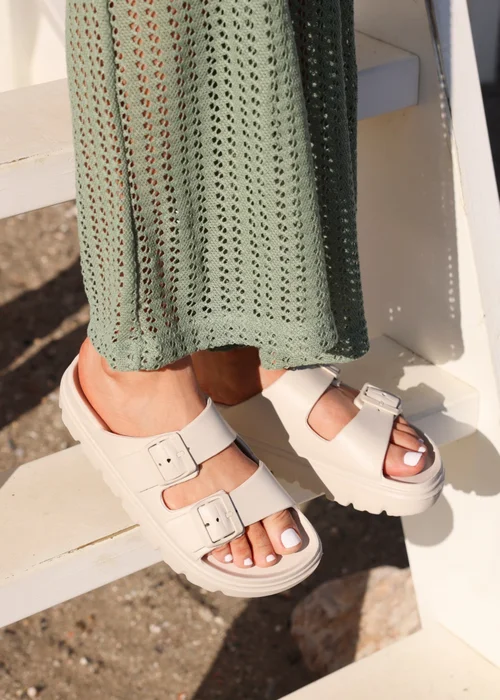 Linzi Sirocco Nude Platform Slider Sandals - Size 7 Image 1