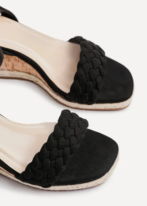 Linzi Regan Black Faux Suede Wedge Sandals - 5 Image 5
