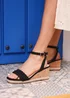 Linzi Regan Black Faux Suede Wedge Sandals - 5 Image 1