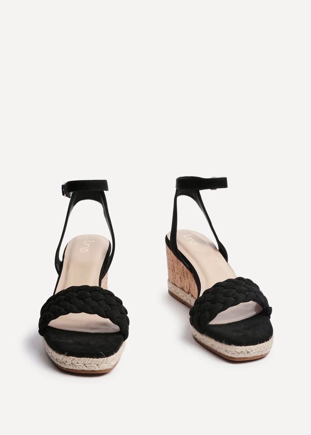 Linzi Regan Black Faux Suede Wedge Sandals - 5 Image 3