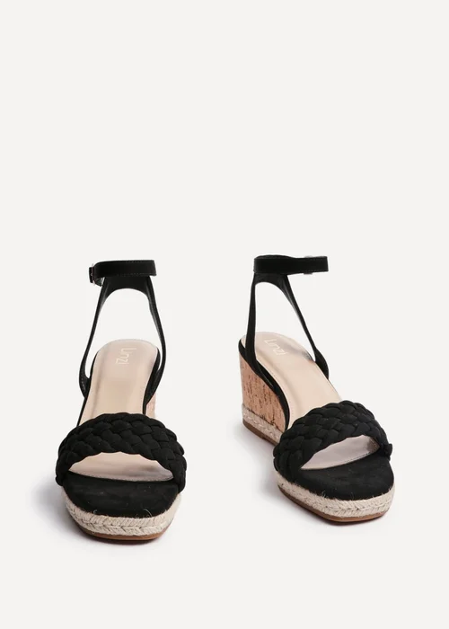 Linzi Regan Black Faux Suede Wedge Sandals - 5 Image 3