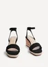Linzi Regan Black Faux Suede Wedge Sandals - 5 Image 3