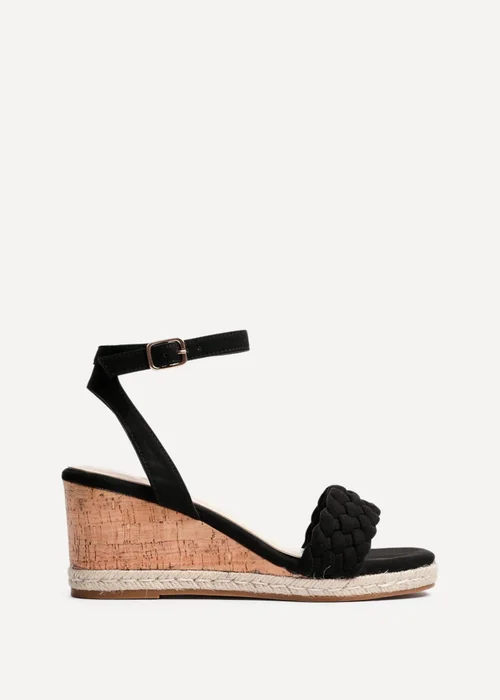 Linzi Regan Black Faux Suede Wedge Sandals - 5 Image 2