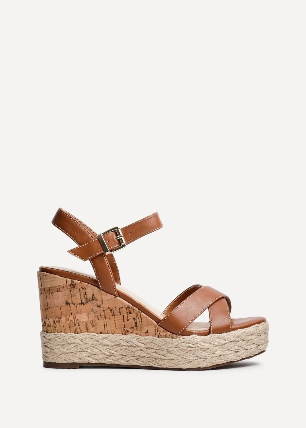 Linzi Lilia Tan Crossover Cork Wedges - Size 6 Image 2