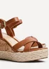 Linzi Lilia Tan Crossover Cork Wedges - Size 6 Image 4