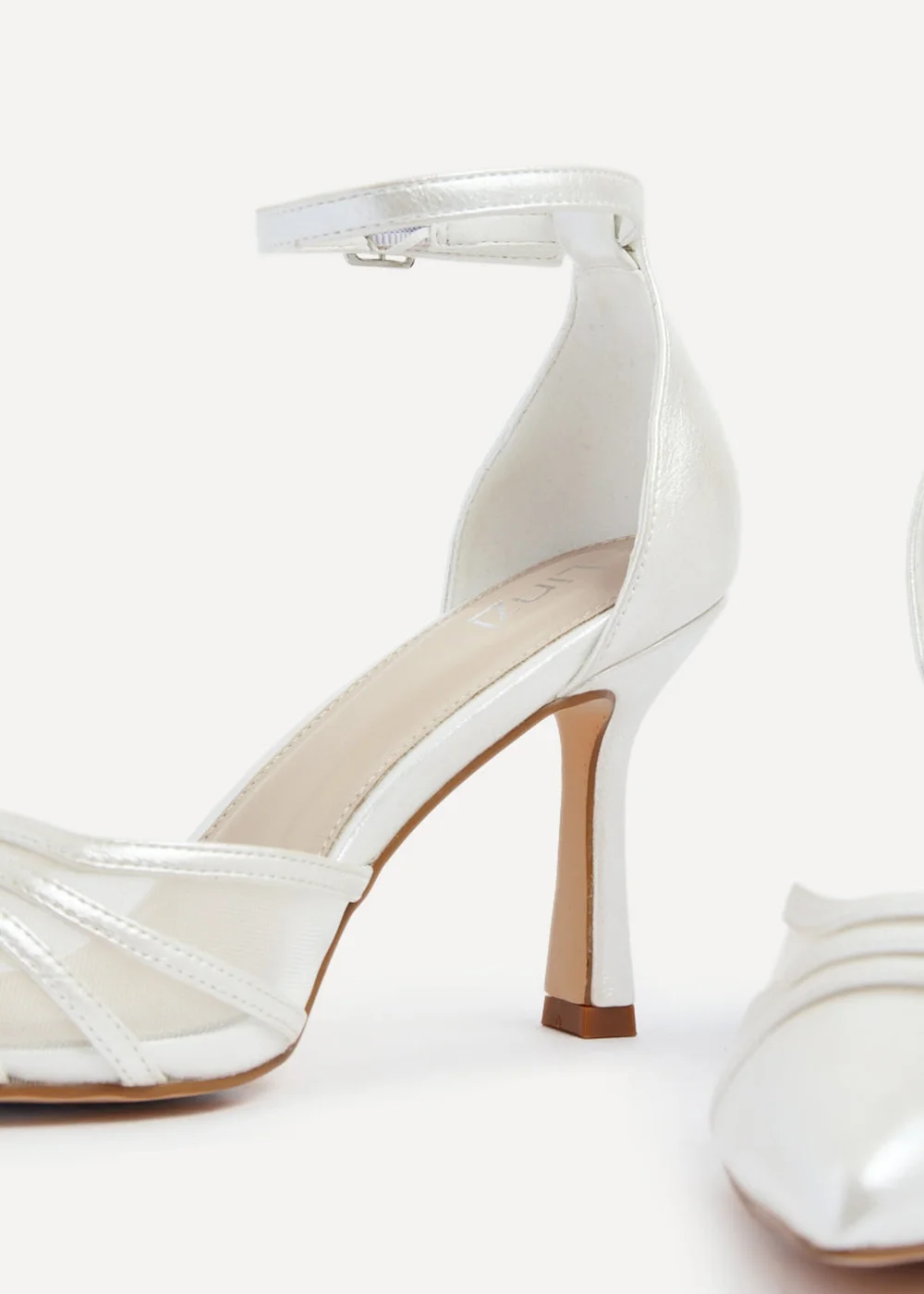 Linzi Rosalind Bridal Ivory Satin Mesh Court Heels - 8 Image 5