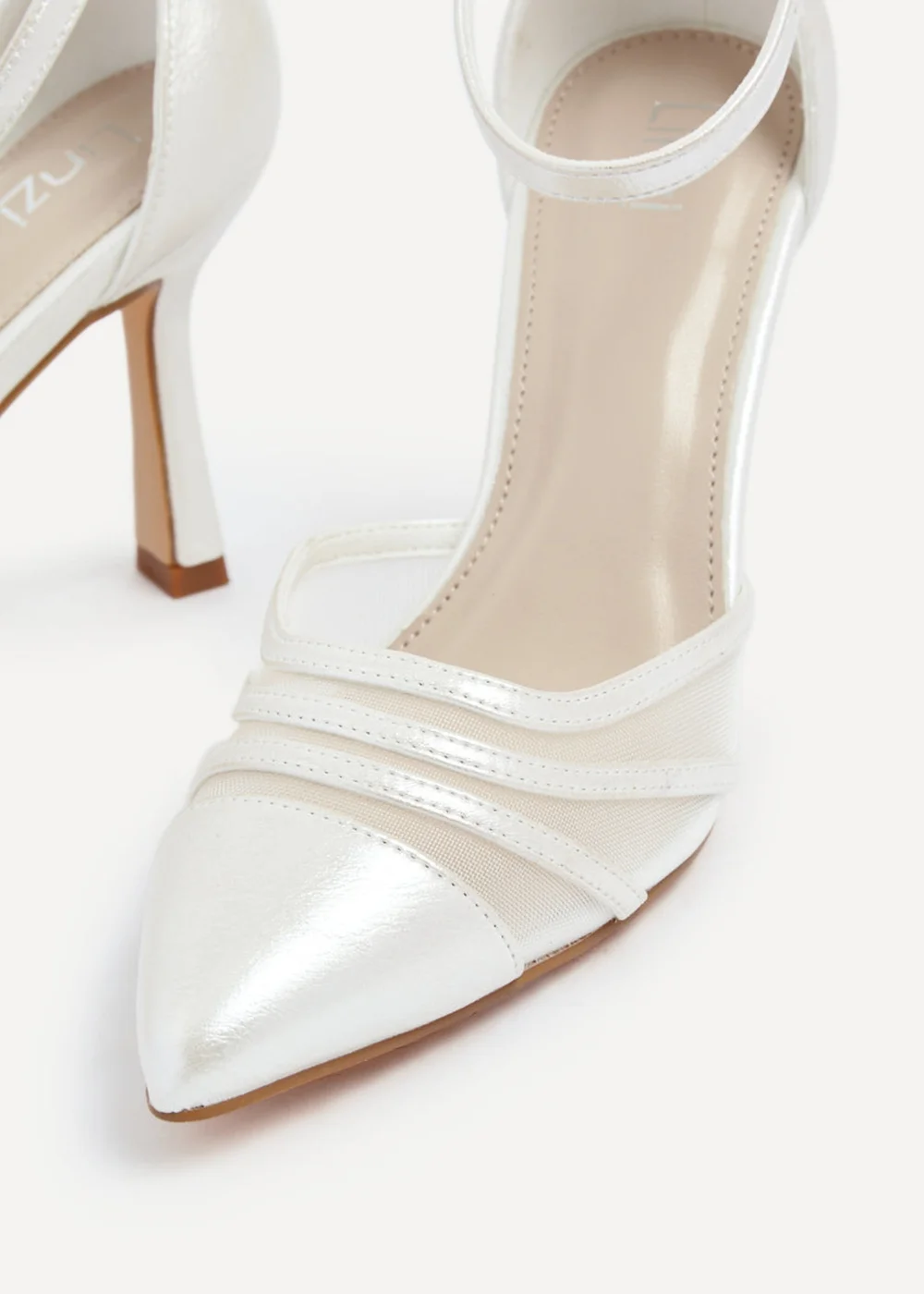 Linzi Rosalind Bridal Ivory Satin Mesh Court Heels - 8 Image 4