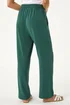 Roman Dark Green Petite Linen Mix Trousers - 12 Image 3