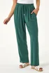 Roman Dark Green Petite Linen Mix Trousers - 12 Image 4