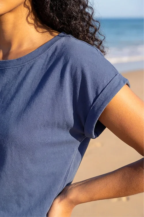 Roman Denim Plain Stretch Cotton Jersey T-Shirt - 10 Image 4