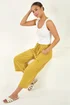Roman Ochre Petite Linen Mix Wide Cropped Trousers - 14 Image 1