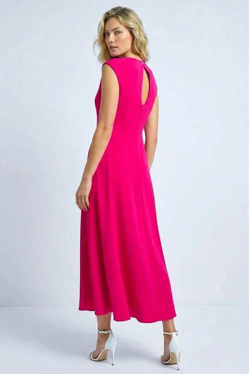 Roman Cerise Fit & Flare Midi Dress - 18 Image 3