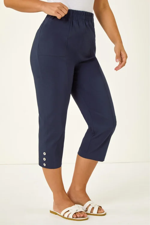 Roman Navy Petite Bengaline Cropped Trouser - 14 Image 4