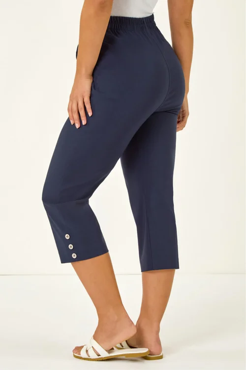 Roman Navy Petite Bengaline Cropped Trouser - 14 Image 3