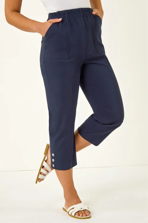 Roman Navy Petite Bengaline Cropped Trouser - 14 Image 1