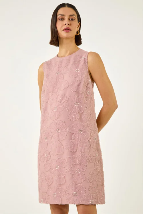 Roman Light Pink Premium Sequin Shift Dress - 16 Image 3