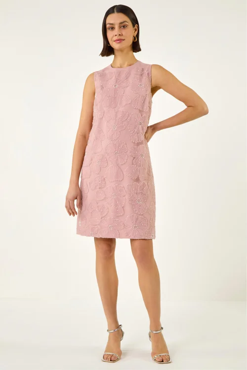 Roman Light Pink Premium Sequin Shift Dress - 16 Image 2