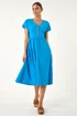Roman Blue Linen Look Button Midi Dress - 20 Image 1