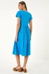 Roman Blue Linen Look Button Midi Dress - 20 Image 3