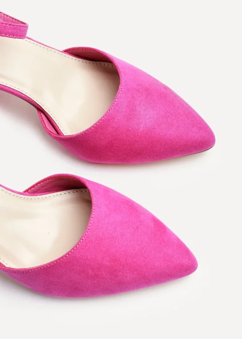 Linzi Larsa Wide Fit Pink Faux Suede Court Heels - Size 5 Image 5