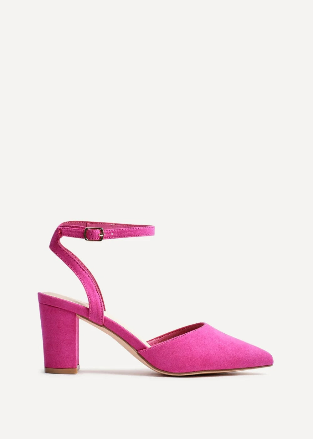 Linzi Larsa Wide Fit Pink Faux Suede Court Heels - Size 5 Image 2