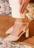 Linzi Larsa Wide Fit Nude Faux Suede Court Heels - 5 Image 1