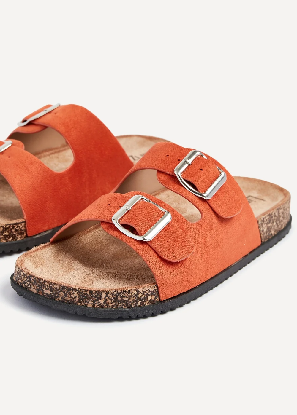Linzi Echo Orange Double Buckle Sandals - Size 6 Image 4
