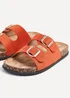Linzi Echo Orange Double Buckle Sandals - Size 6 Image 4