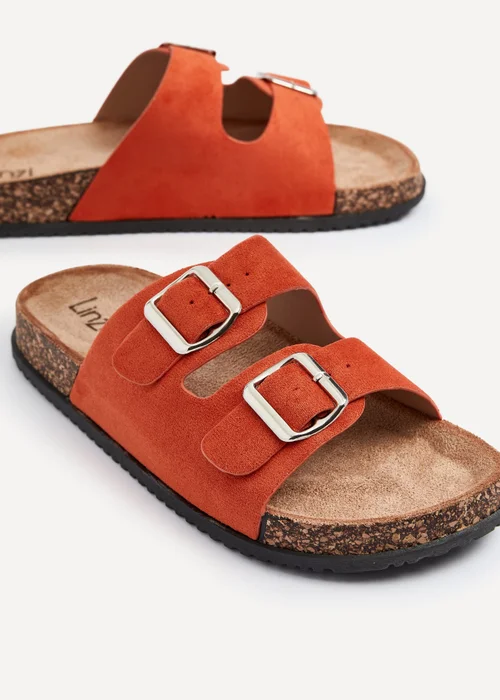Linzi Echo Orange Double Buckle Sandals - Size 6 Image 5