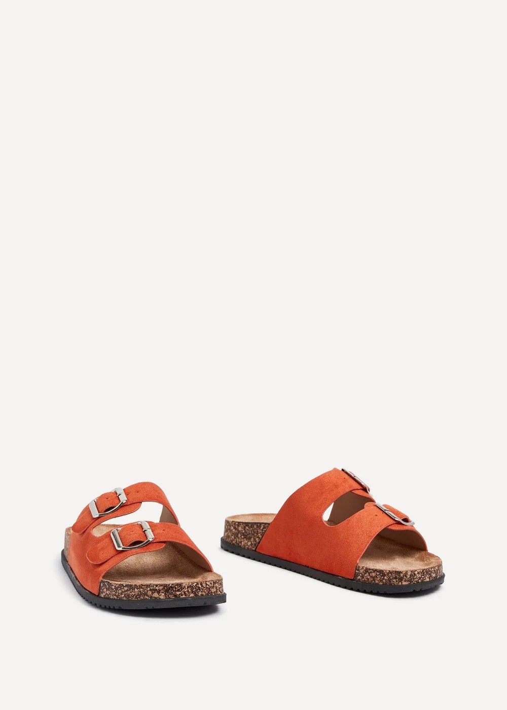 Linzi Echo Orange Double Buckle Sandals - Size 6 Image 3