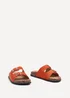 Linzi Echo Orange Double Buckle Sandals - Size 6 Image 3