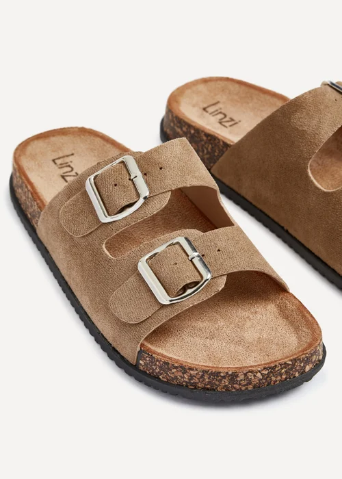 Linzi Echo Mocha Double Buckle Sandals - 3 Image 4