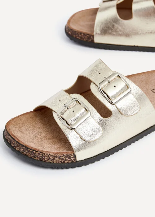 Linzi Northcote Gold Double Buckle Sandals - 6 Image 5