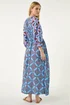 Roman Blue Abstract Print V-Neck Maxi Dress - 10 Image 3