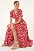 Roman Red Floral Print Button Maxi Dress - 18 Image 1