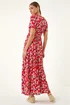 Roman Red Floral Print Button Maxi Dress - 18 Image 3