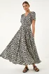 Roman Black Geo Print V-Neck Maxi Dress - 14 Image 2