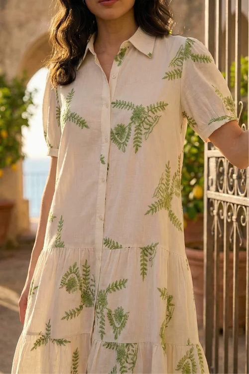Dusk Khaki Embroidered Tunic Dress - One Size Image 4