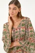 Roman Khaki Ikat Print Flare Sleeve Top - 16 Image 1