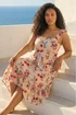 Roman Beige Curve Ditsy Floral Strap Midi Dress - 20 Image 2