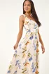 Roman Ivory Petite Floral Print Premium Stretch Midi Dress - 18 Image 1