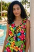 Roman Green Floral Print Tie Front Frill Top - 12 Image 1