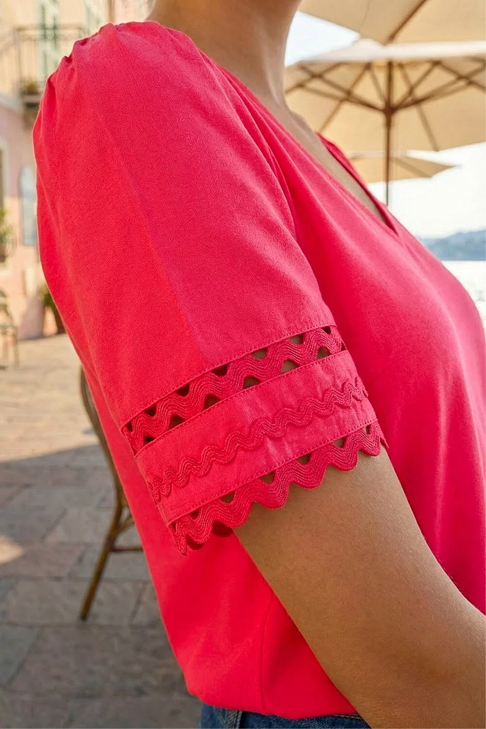 Dusk Pink Ric Rac Trim T-Shirt - 10 Image 4
