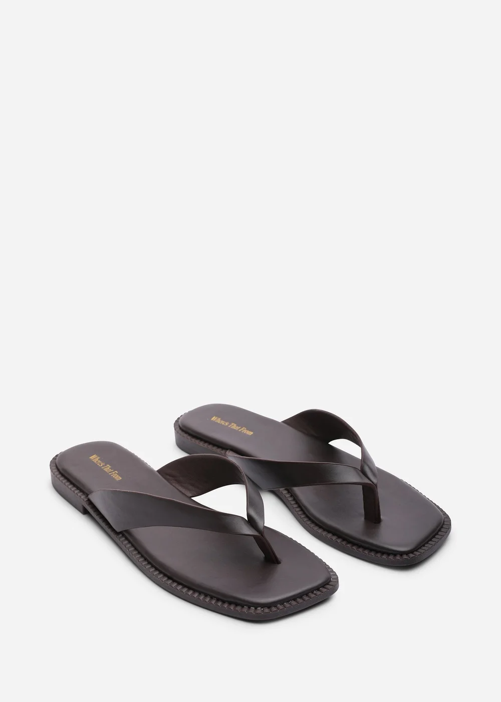 Where's That From Lirena Square Toe Dark Brown Suede Flip Flop Sandal - Size 5 Image 4