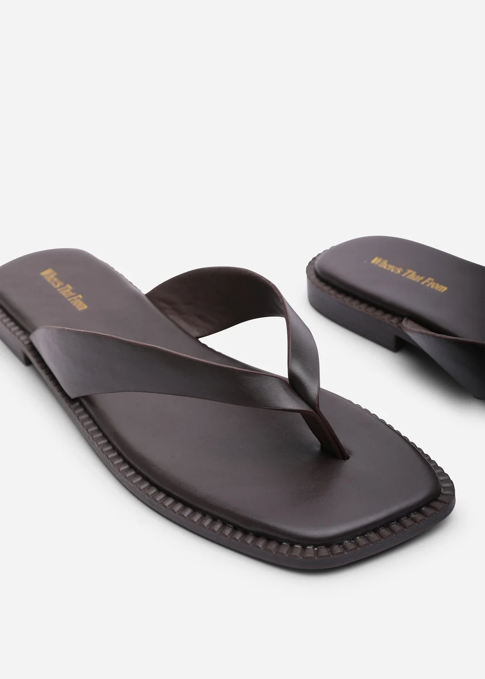 Where's That From Lirena Square Toe Dark Brown Suede Flip Flop Sandal - Size 5 Image 5