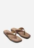 Where's That From Lirena Square Toe Camel Suede Flip Flop Sandal - Size 7 Image 4